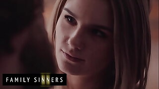 Brad Newman Lip-service Resist His Ordinance Daughter (Natalie Knight) When She Sneaks Into His Bed - Unseen Sinners